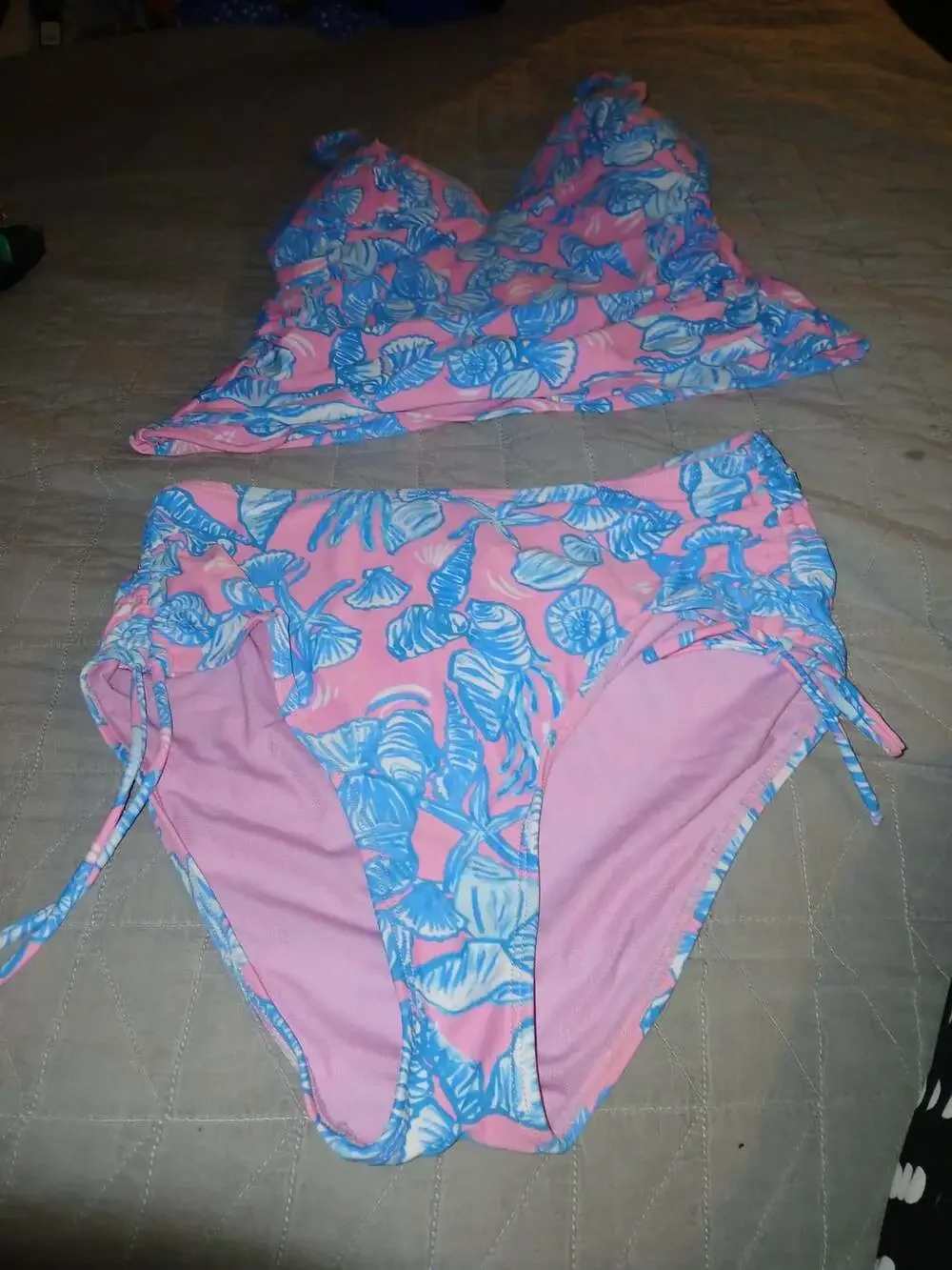 Stella Parker Size S Shell Print High-Waisted Bikini Set